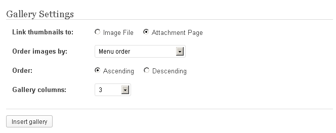 WordPress gallery
